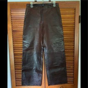Brown leather pants